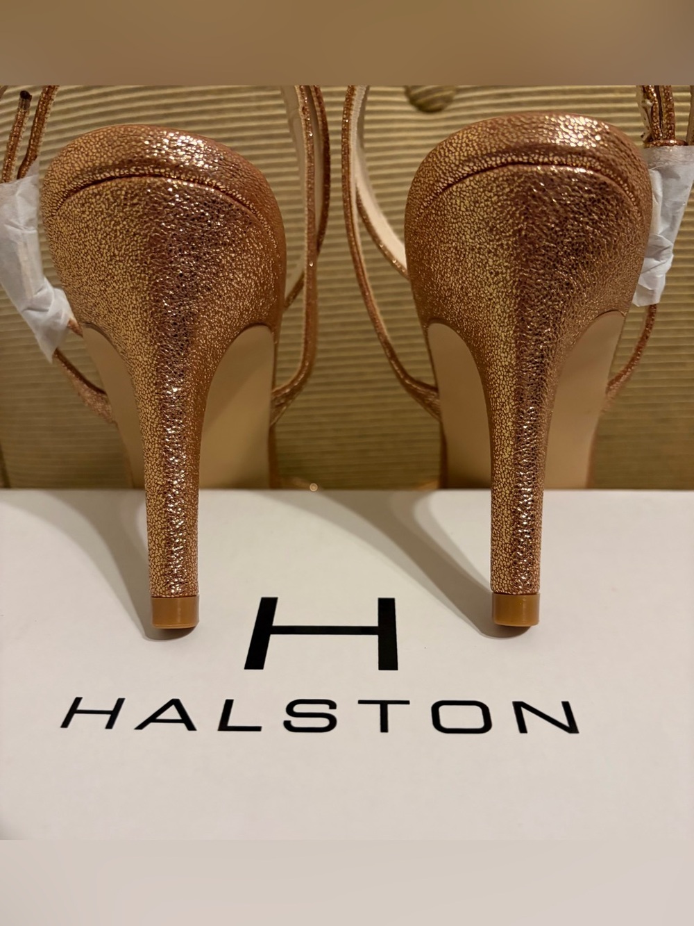 NWT Halston Heritage Women's Ankle Strap Rose Gold Dress Sling Sandal - Size 10 - Picture 10 of 17
